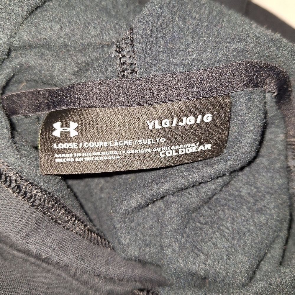 Under armour sleeveless hoodie with full kangaroo pocket size youth large. - Picture 4 of 5